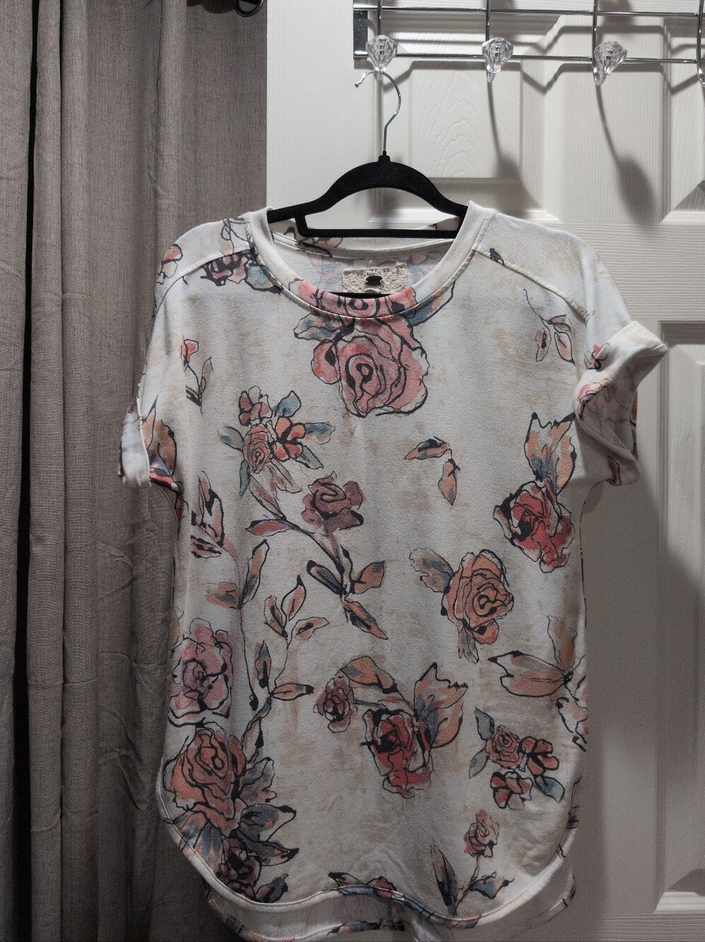 Cupio Floral Crochet Short Sleeve